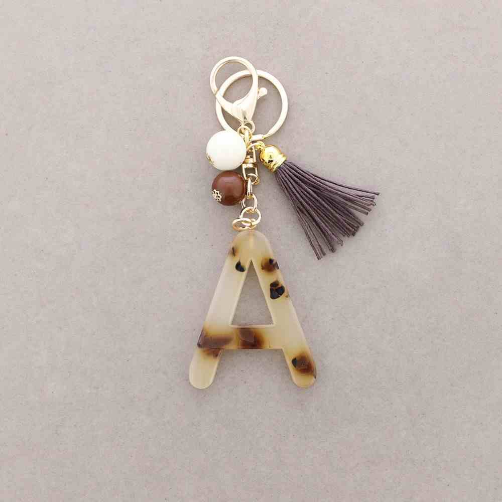 RESIN INITIAL LETTER A PENDANT KEYCHAIN RESIN INITIAL LETTER A PENDANT KEYCHAIN