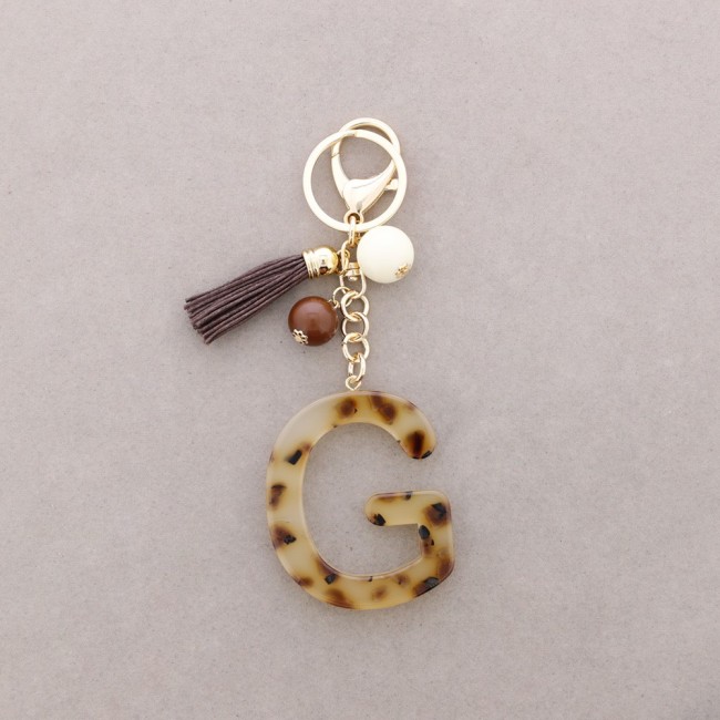 KEYCHAIN PENDANT INITIAL LETTER G RESIN