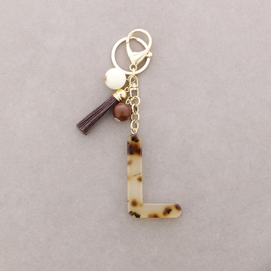 KEYCHAIN PENDANT INITIAL LETTER L RESIN