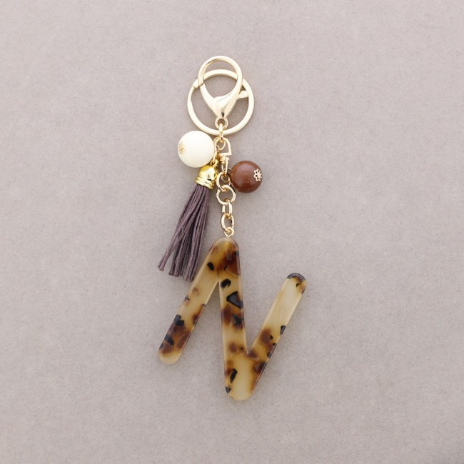 RESIN INITIAL LETTER N PENDANT KEYCHAIN