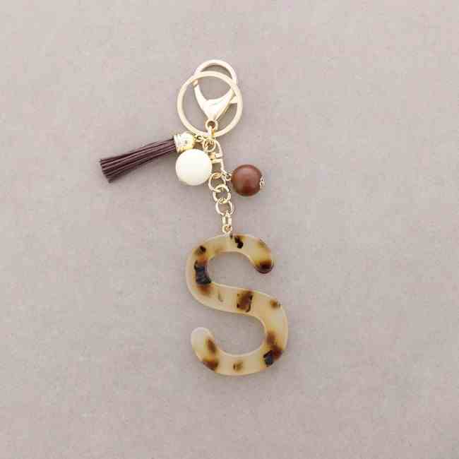 RESIN INITIAL LETTER S PENDANT KEYCHAIN