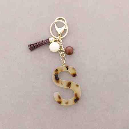 RESIN INITIAL LETTER S PENDANT KEYCHAIN