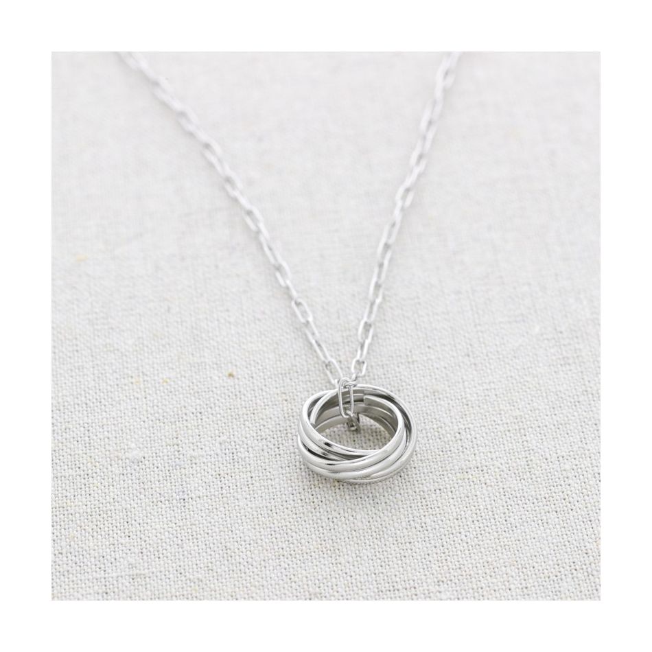 MULTI RING PENDANT STEEL NECKLACE