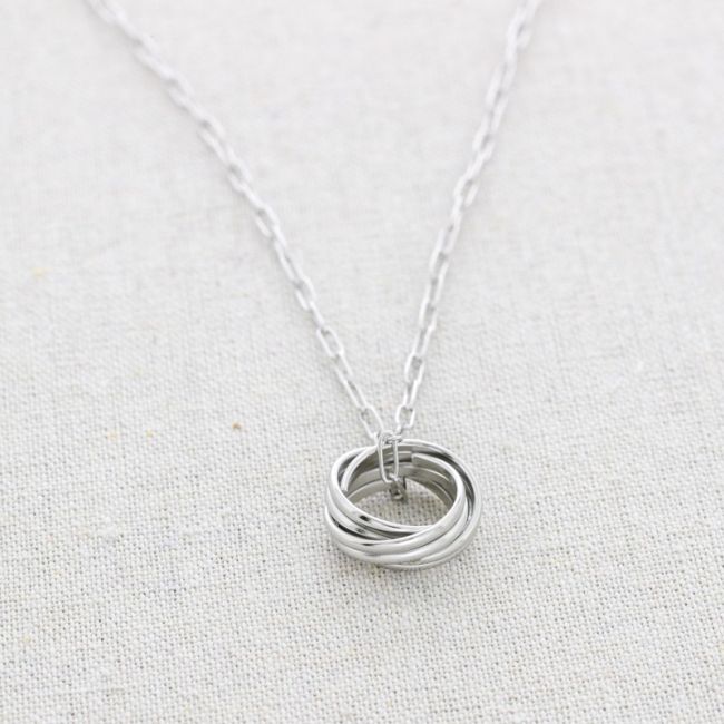 MULTI RING PENDANT STEEL NECKLACE