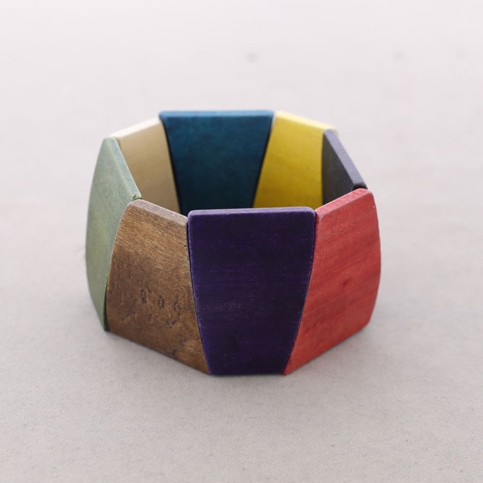 PULSERA CUENTAS MADERA