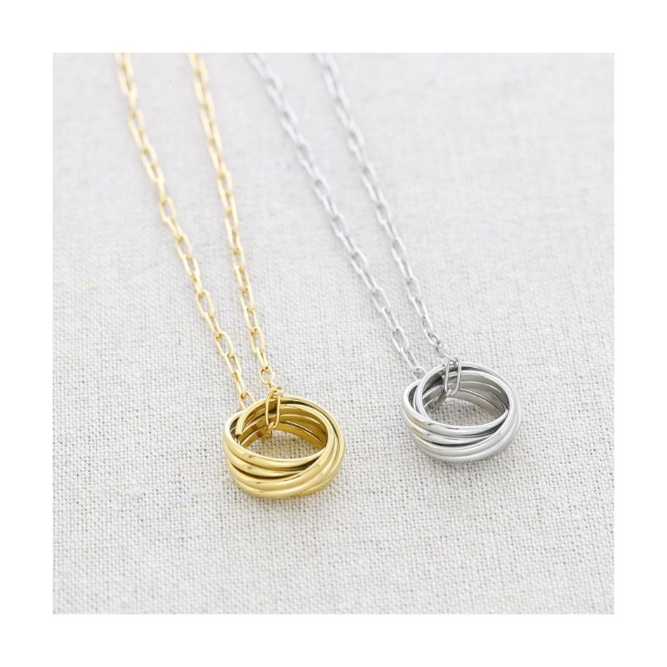 COLLAR ACERO COLGANTE MULTI ANILLA