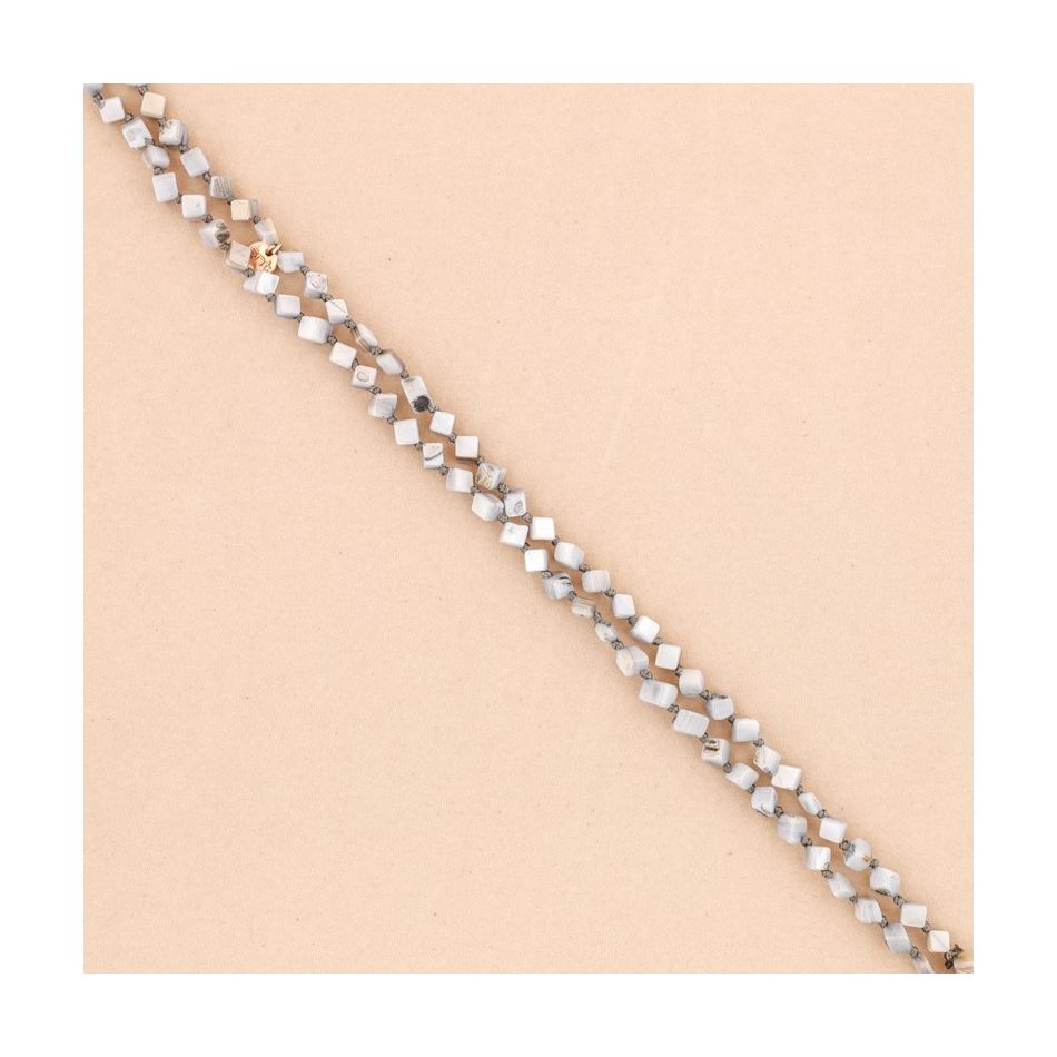 COLLAR LARGO ROMBOS  NÁCAR 1.2M