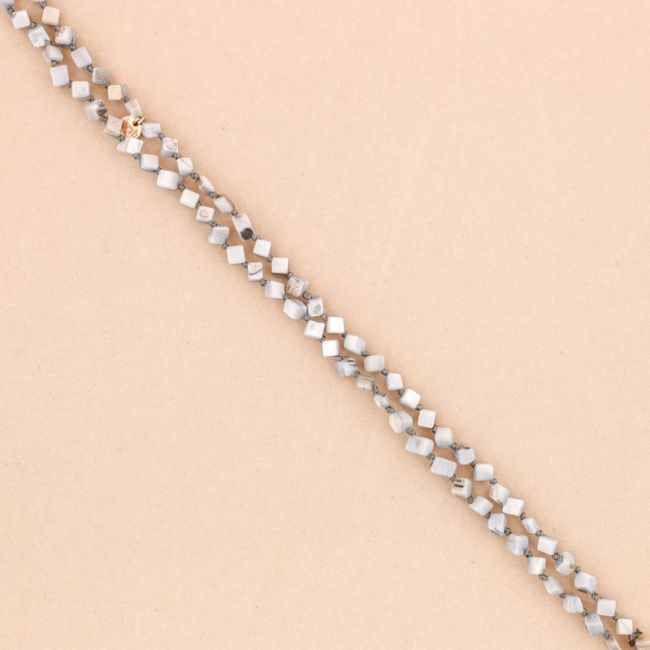 COLLAR LARGO ROMBOS  NÁCAR 1.2M