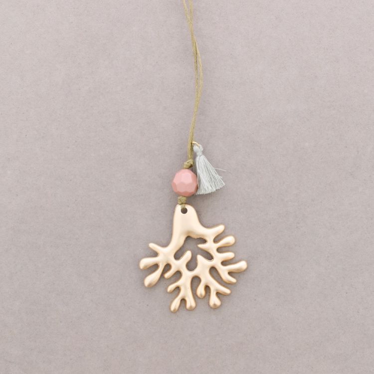 METAL CORAL LONG PENDANT NECKLACE