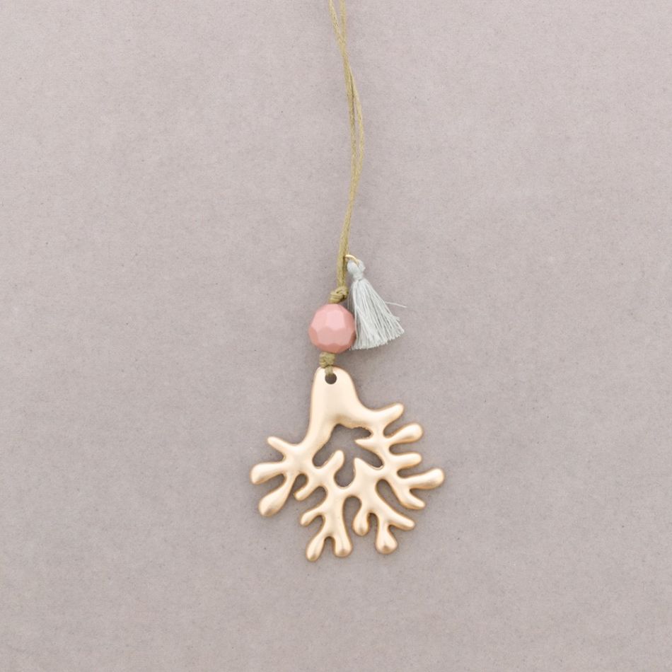 METAL CORAL LONG PENDANT NECKLACE