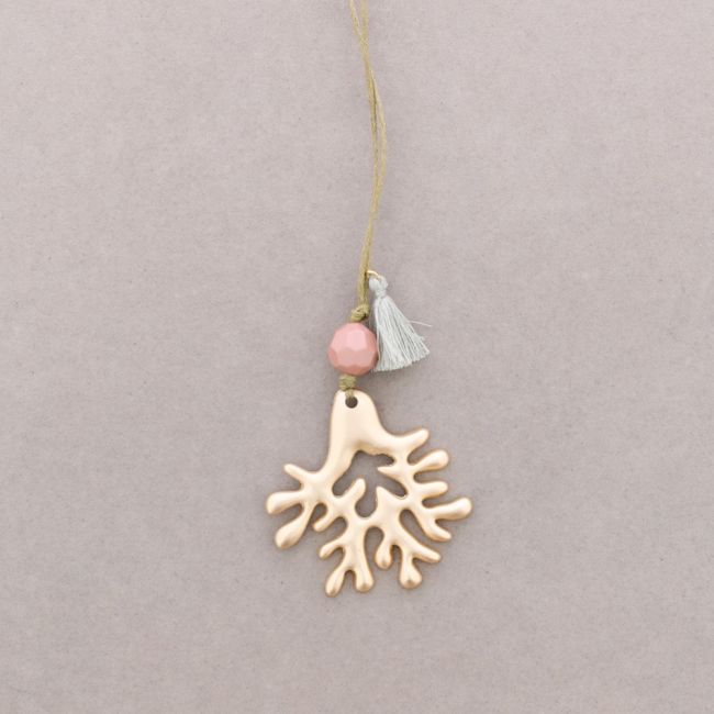 METAL CORAL LONG PENDANT NECKLACE