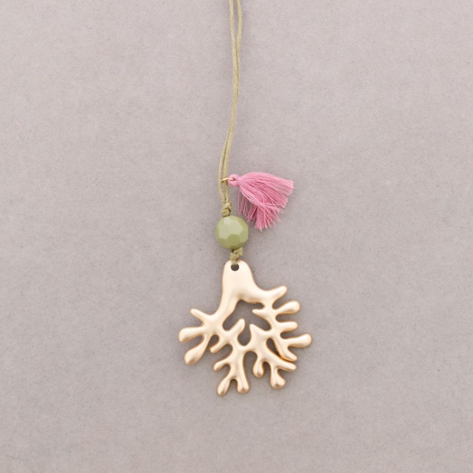 METAL CORAL LONG PENDANT NECKLACE