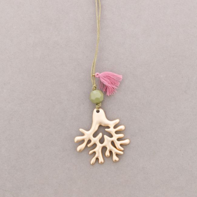COLLAR LARGO COLGANTE CORAL METAL