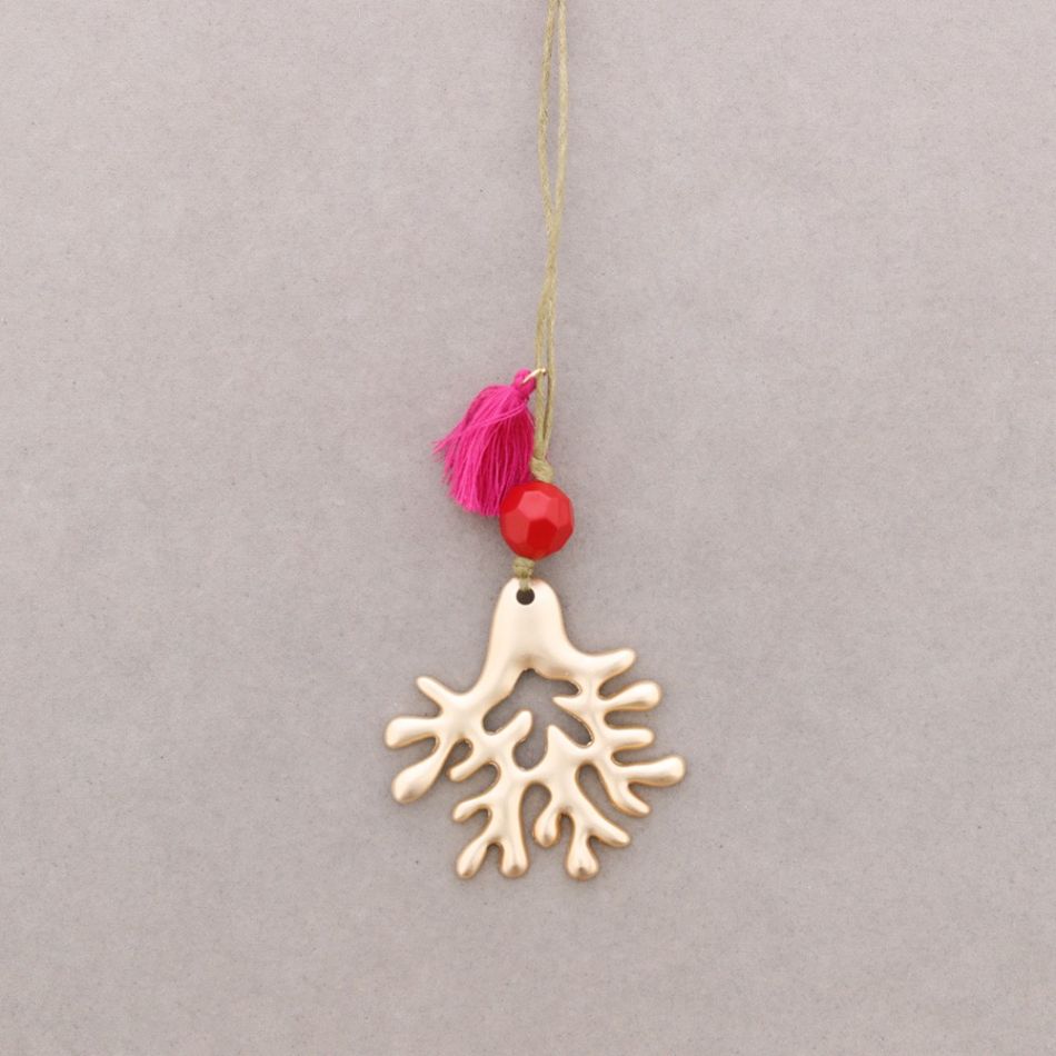 METAL CORAL LONG PENDANT NECKLACE