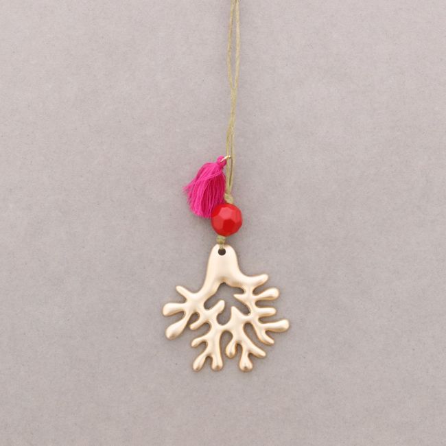METAL CORAL LONG PENDANT NECKLACE