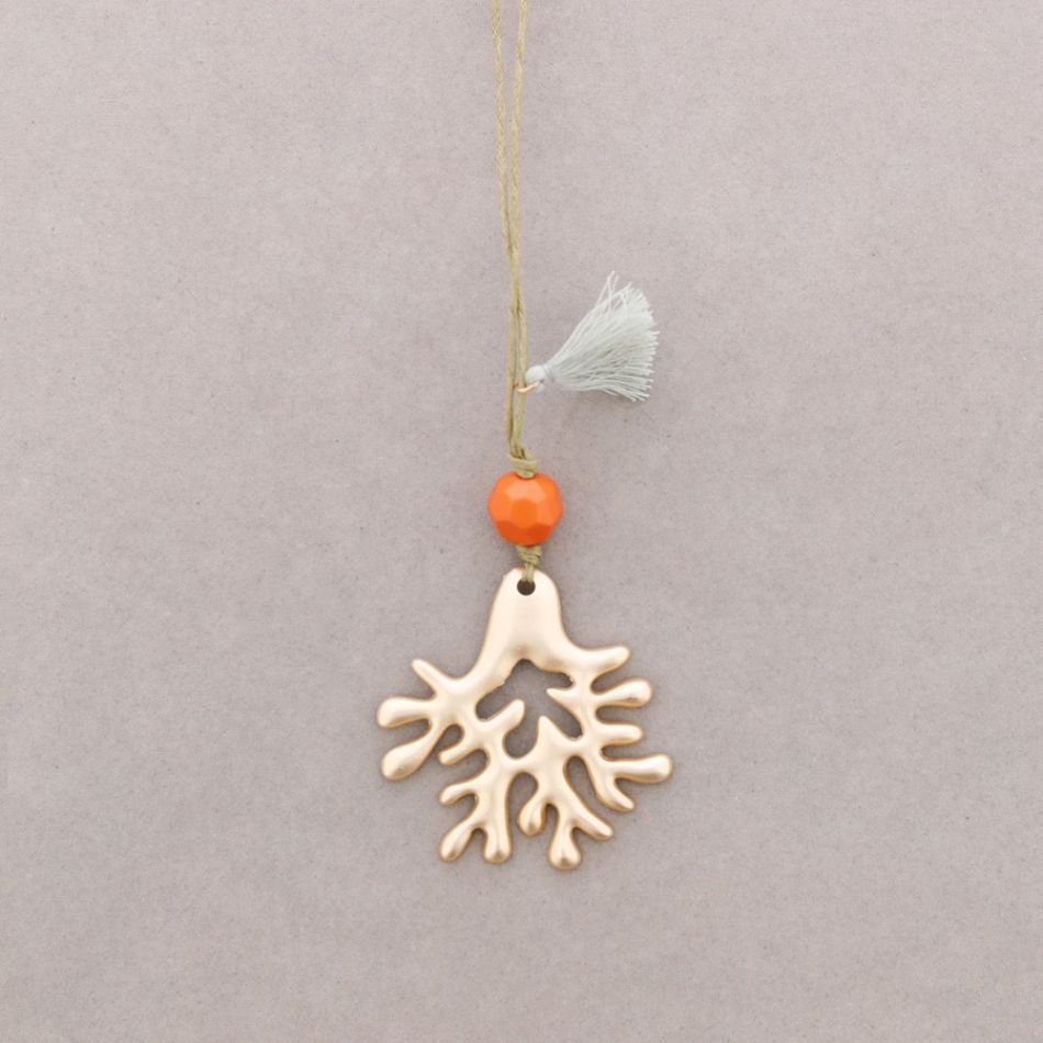 COLLAR LARGO COLGANTE CORAL METAL