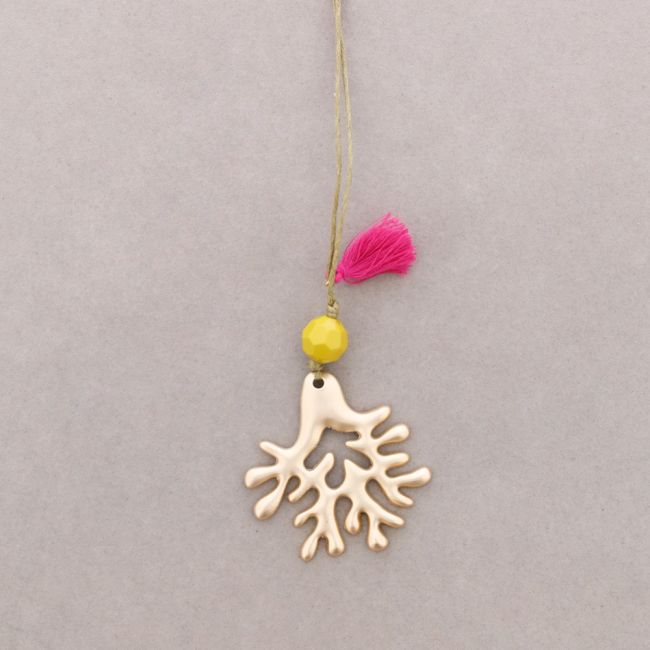 COLLAR LARGO COLGANTE CORAL METAL