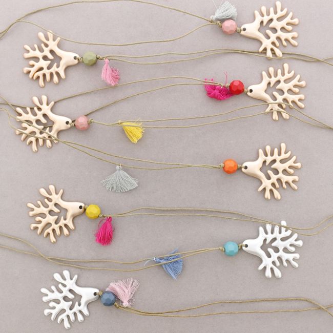 METAL CORAL LONG PENDANT NECKLACE