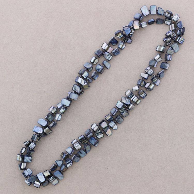 Long 1.2m nacre triangular bead necklace