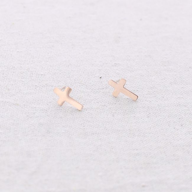 STEEL CROSS EARRINGS