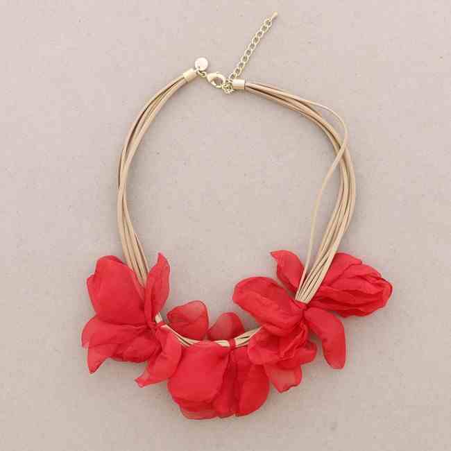 THREE FLOWERS SHORT NECKLACE