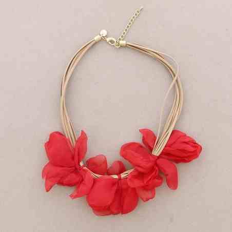 THREE FLOWERS SHORT NECKLACE