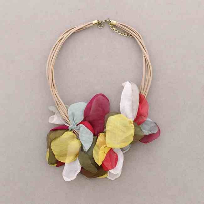 THREE FLOWERS SHORT NECKLACE