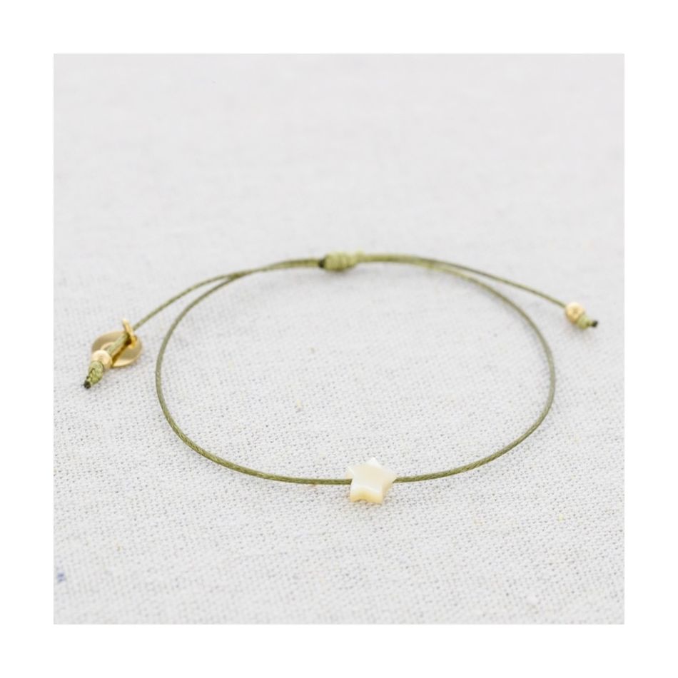 PULSERA MACRAMÉ ACERO ESTRELLA NÁCAR