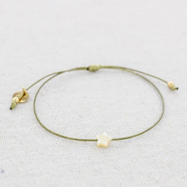 PULSERA MACRAMÉ ACERO ESTRELLA NÁCAR