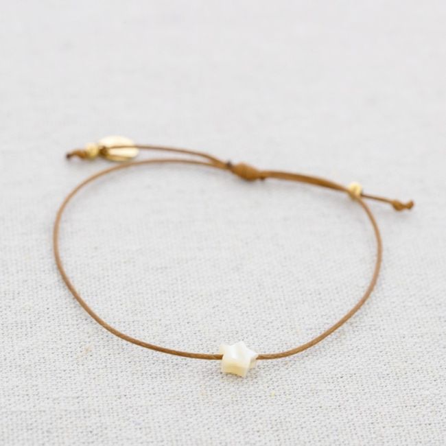 PULSERA MACRAMÉ ACERO ESTRELLA NÁCAR