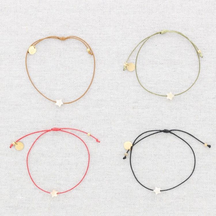 PULSERA MACRAMÉ ACERO ESTRELLA NÁCAR 2