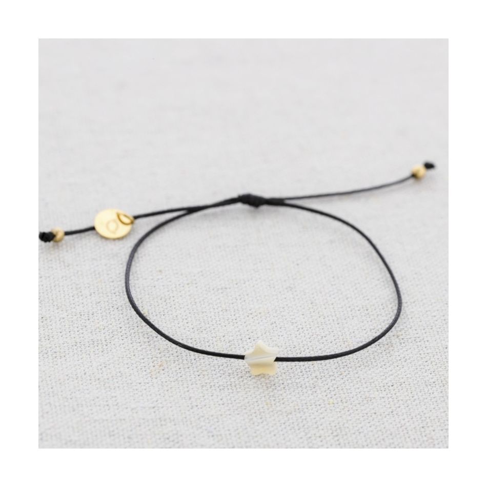 PULSERA MACRAMÉ ACERO ESTRELLA NÁCAR