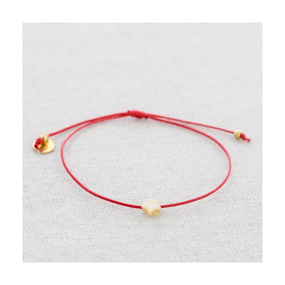 PULSERA MACRAMÉ ACERO ESTRELLA NÁCAR