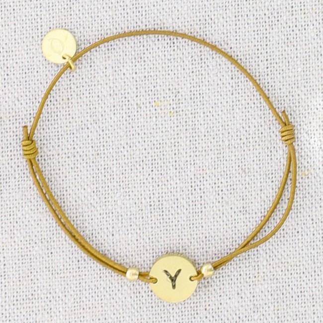 PULSERA ELÁSTICA ACERO LETRA Y
