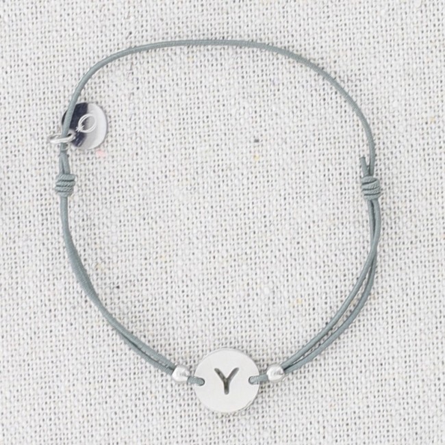 PULSERA ELÁSTICA ACERO LETRA Y