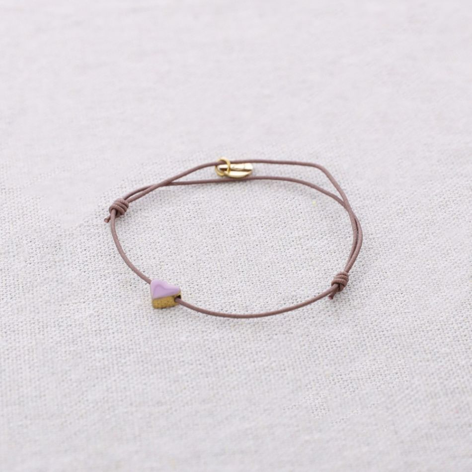 ELASTIC STEEL HEART ENAMEL BRACELET