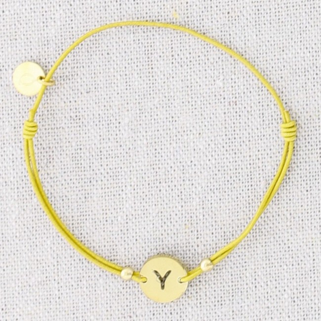 PULSERA ELÁSTICA ACERO LETRA Y