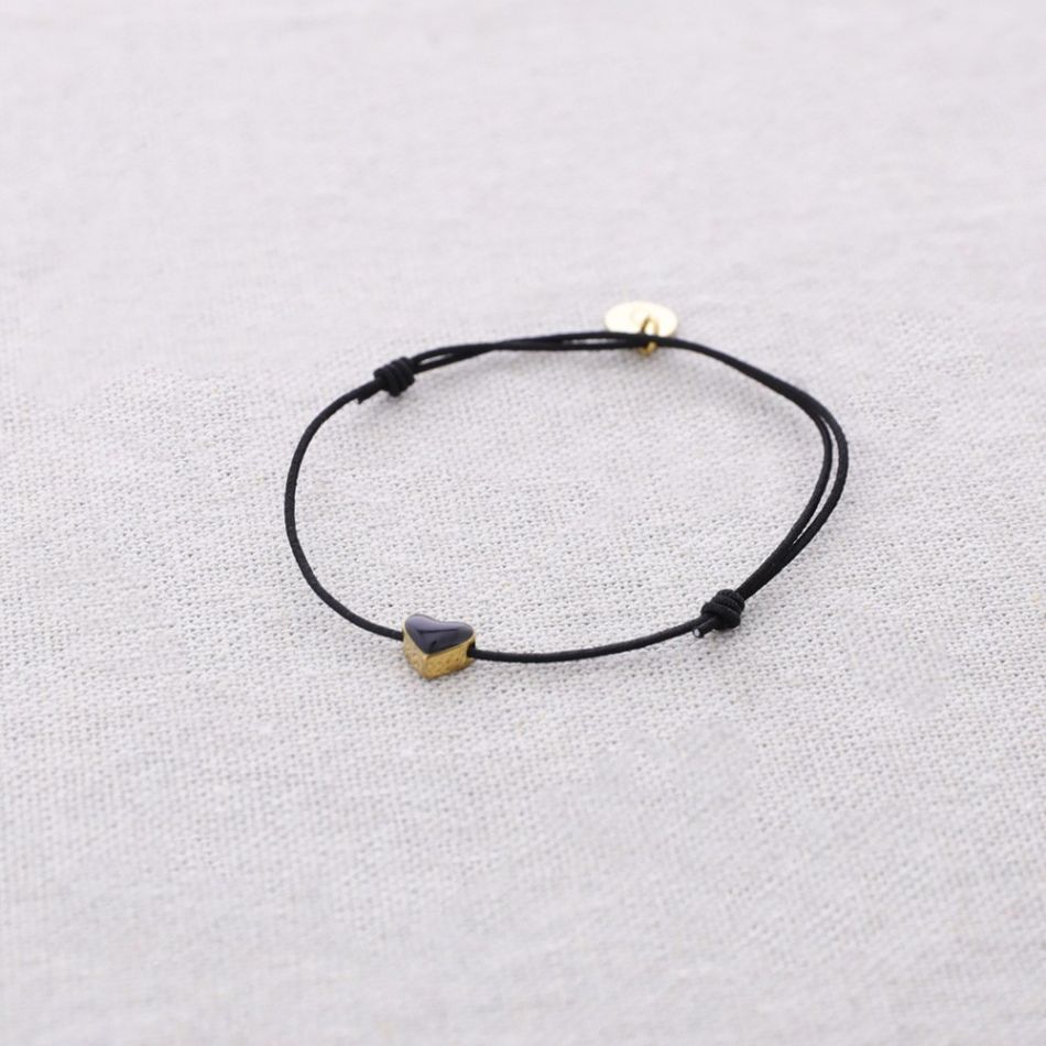 ELASTIC STEEL HEART ENAMEL BRACELET