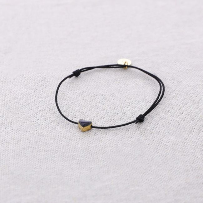 ELASTIC STEEL HEART ENAMEL BRACELET