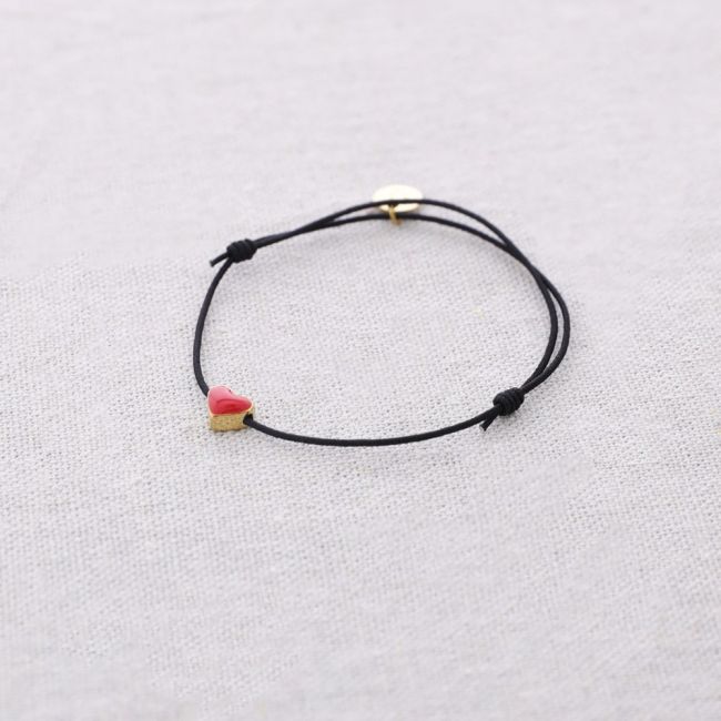ELASTIC STEEL HEART ENAMEL BRACELET