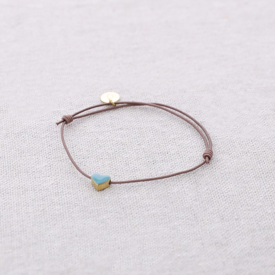 ELASTIC STEEL HEART ENAMEL BRACELET