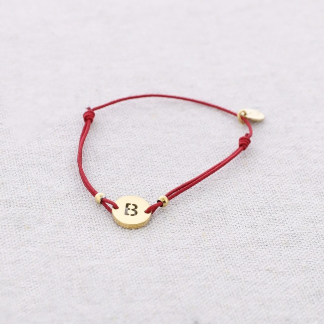 PULSERA ELÁSTICA ACERO LETRA B