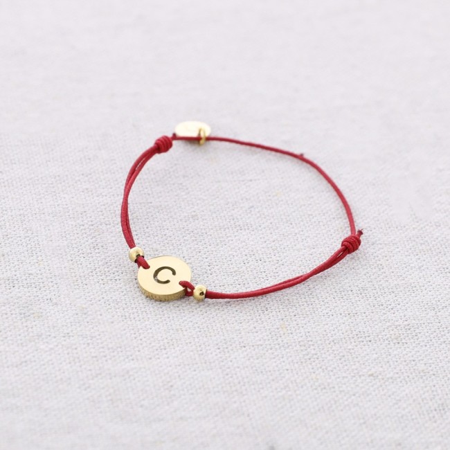 PULSERA ELÁSTICA ACERO LETRA C