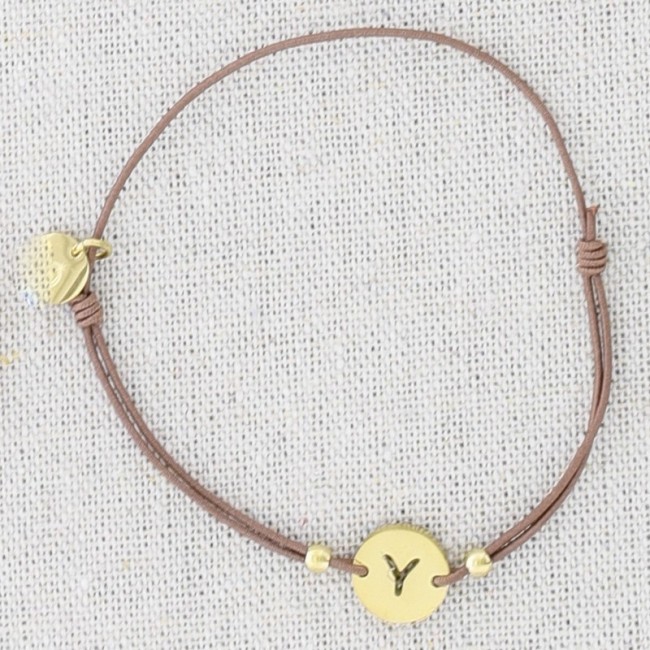 PULSERA ELÁSTICA ACERO LETRA Y