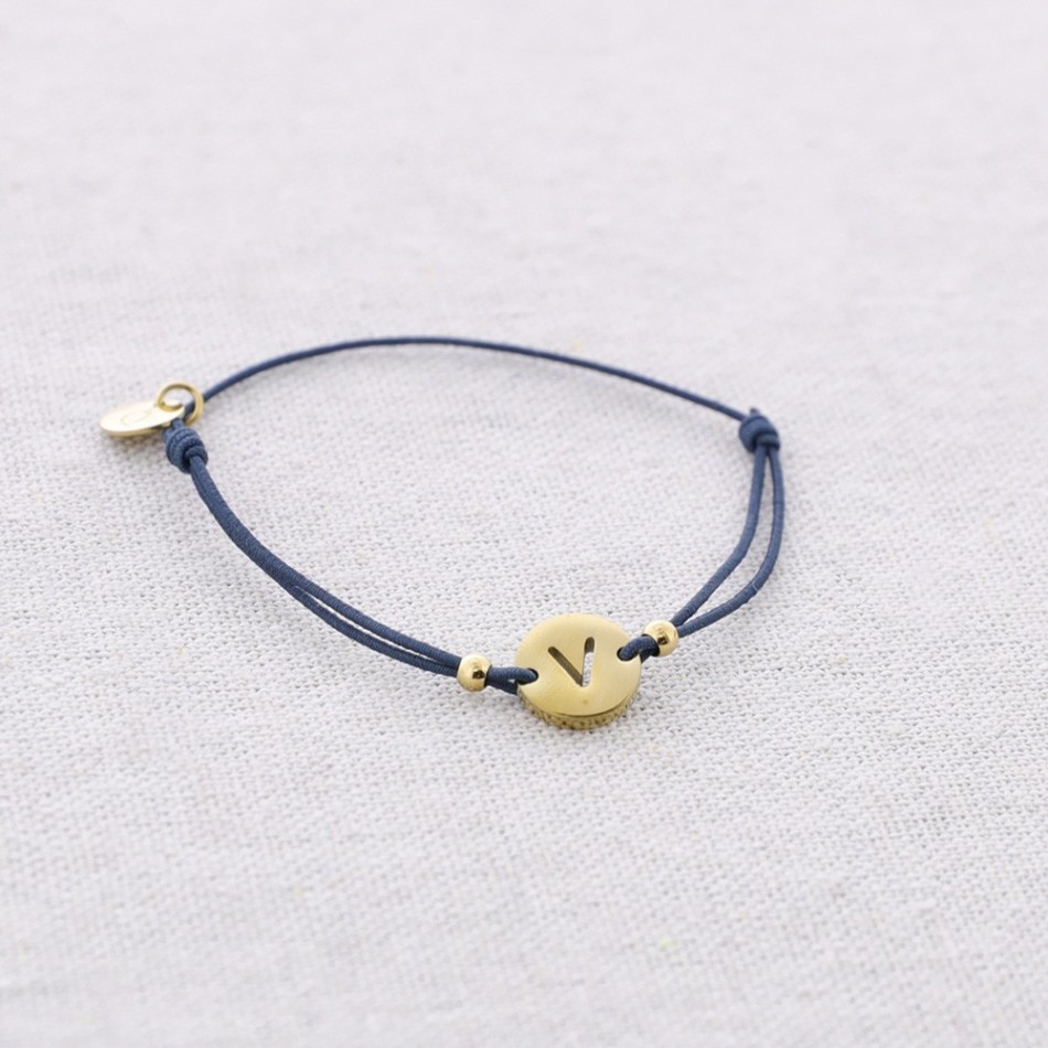 ELASTIC STEEL LETTER V BRACELET