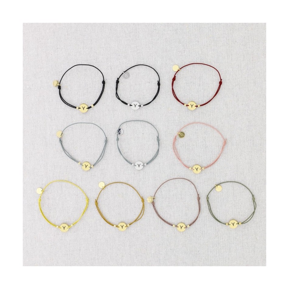 PULSERA ELÁSTICA ACERO LETRA Y