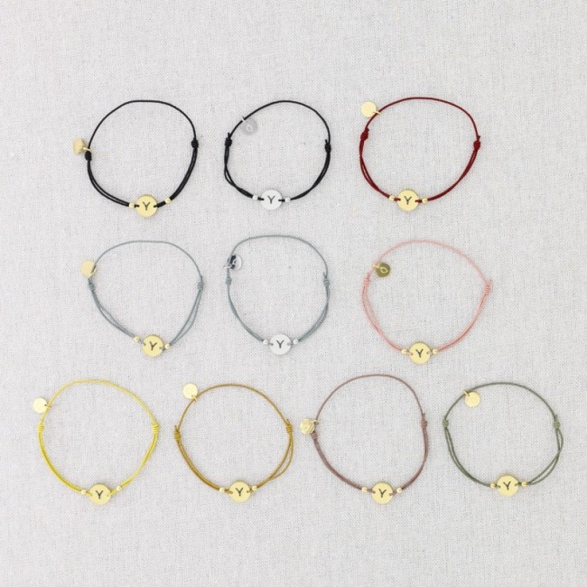 PULSERA ELÁSTICA ACERO LETRA Y