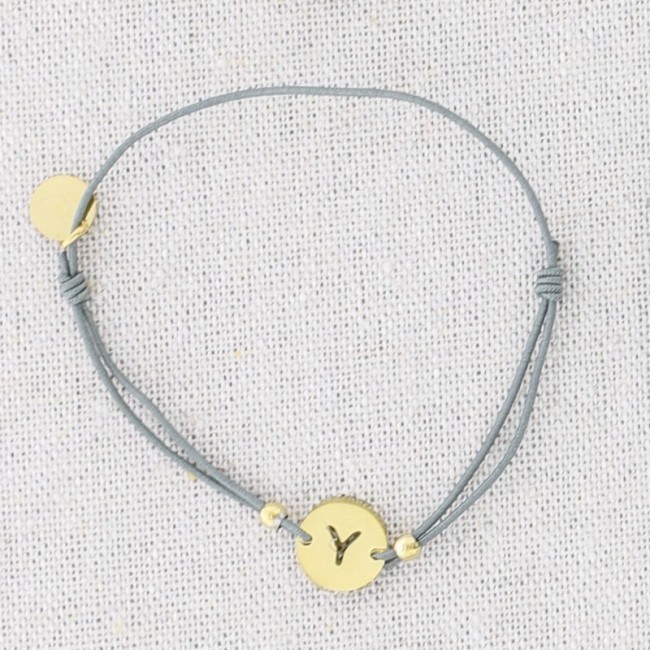 PULSERA ELÁSTICA ACERO LETRA Y