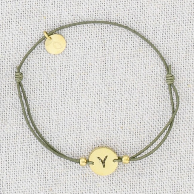 PULSERA ELÁSTICA ACERO LETRA Y
