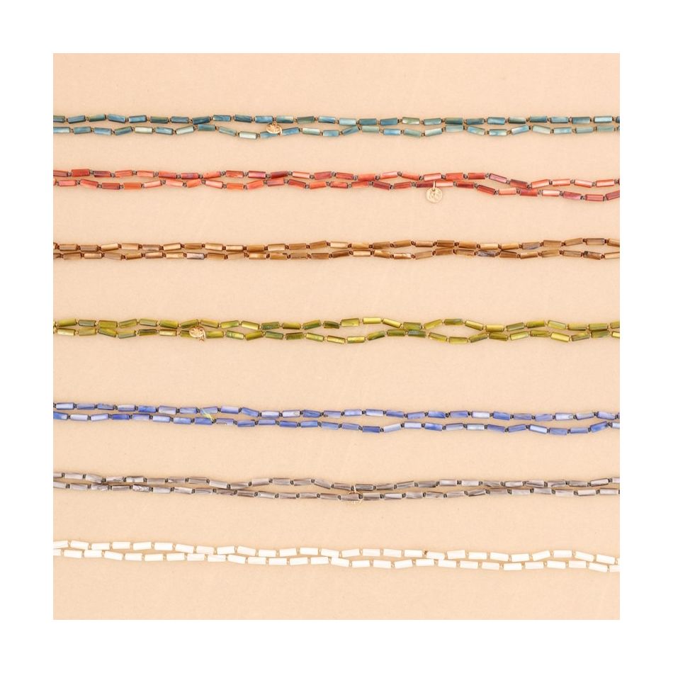 COLLAR LARGO CILINDROS  NÁCAR 1.2M